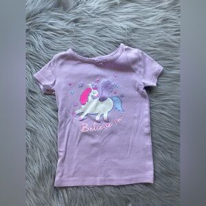 Unicorn Believe Kids PJ top - Purple